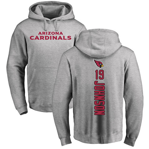 Arizona Cardinals Men Ash KeeSean Johnson Backer NFL Football #19 Pullover Hoodie Sweatshirts->nfl t-shirts->Sports Accessory